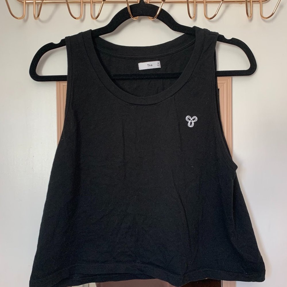 TNA Cropped Tank Top Size M Black